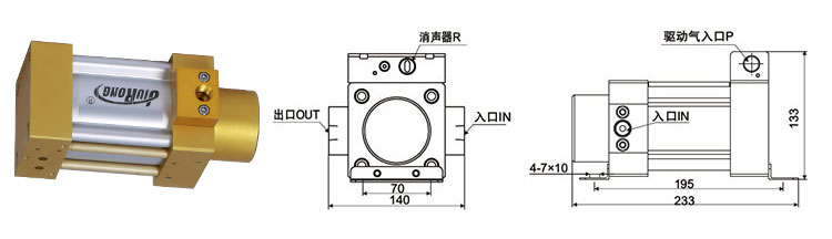 單驅(qū)動(dòng)頭單作用氣液增壓泵外形尺寸